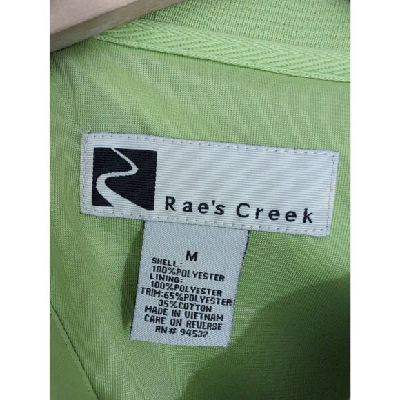 Raes Creek Pullover Windbreaker Womens M Green Golf Vented V-Neck Long Sleeve - Picture 7 of 10